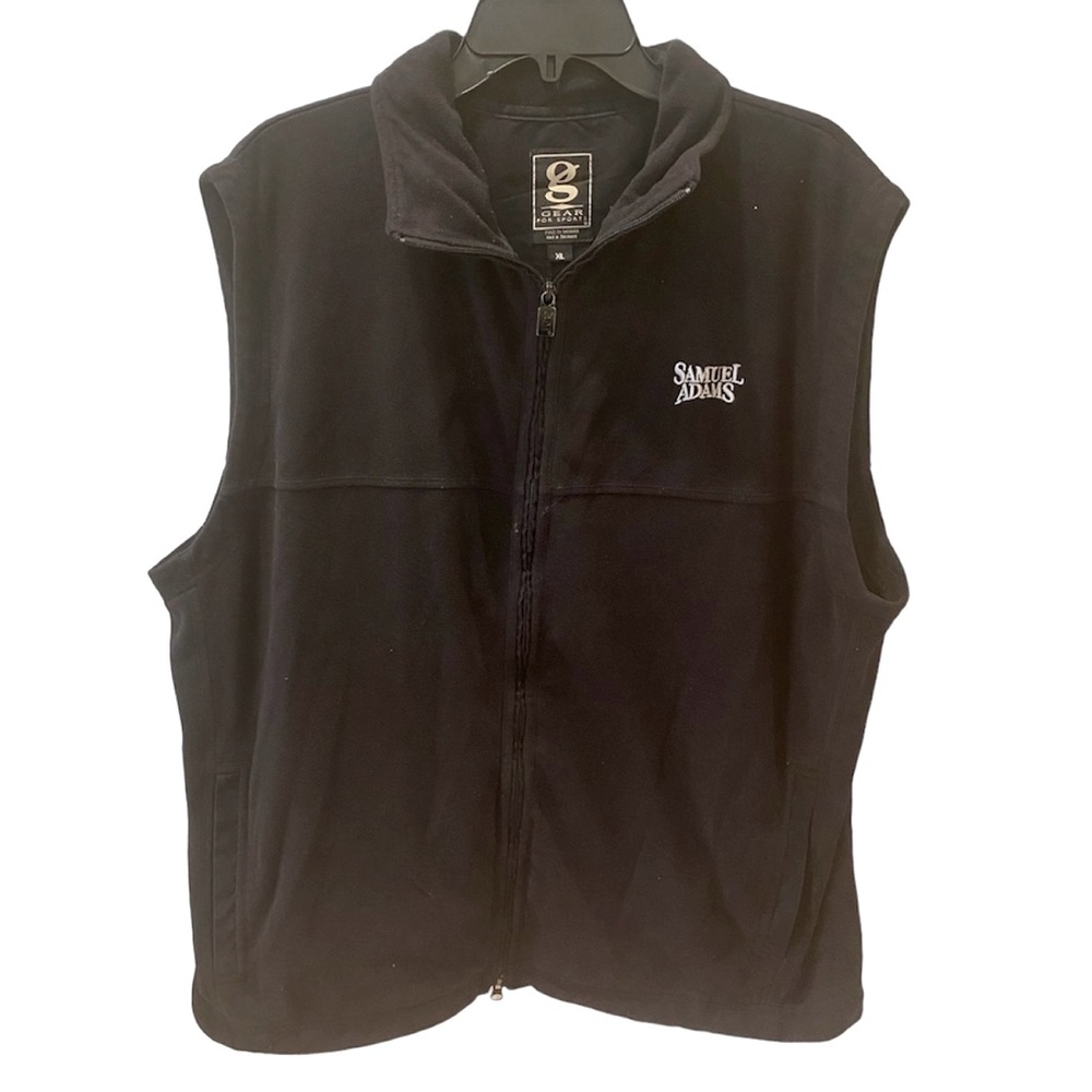 Samuel Adams Beer Lager Black Embroidered Fleece Vest XL Jacket Sam
